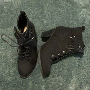 Black heeled booties